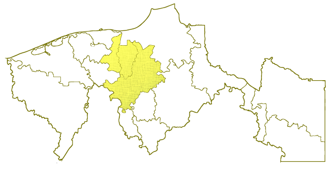 Mapa de la Región Centro(Jalpa de Méndez, Nacajuca y Centro)